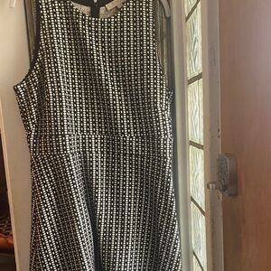 Loft Black and White Checkered Dress